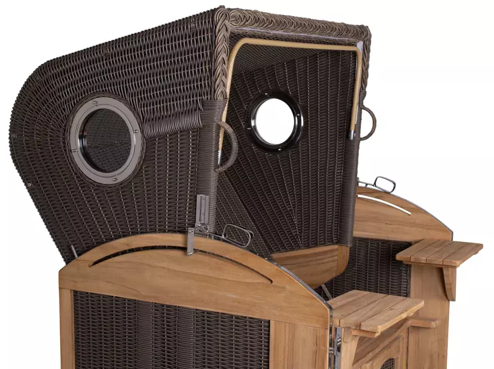 Strandkorb Horum XL Teak PE grey Dessin ...